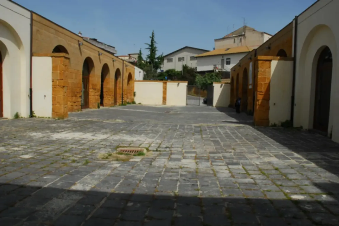 Inner courtyard with stone arches