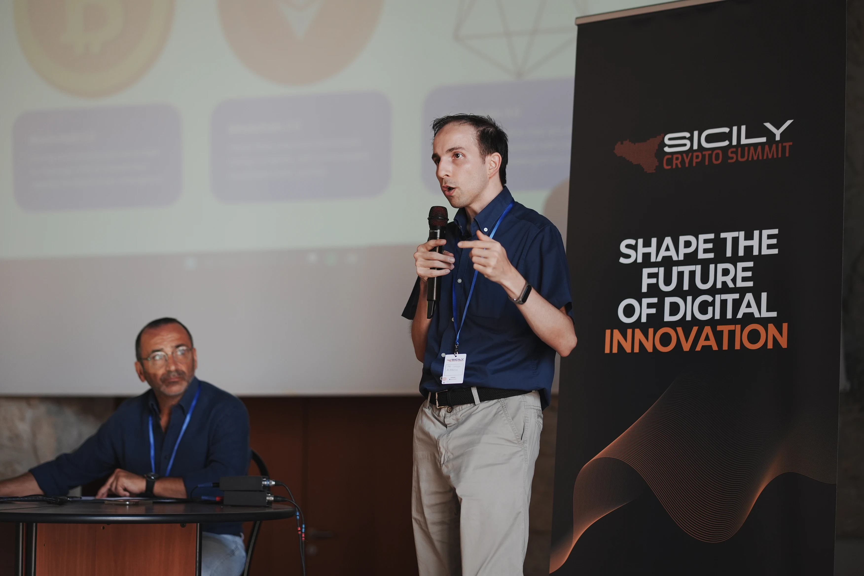 Alfredo de Candia during his talk about NFT and Web3 gaming at Sicily Crypto Summit 2026