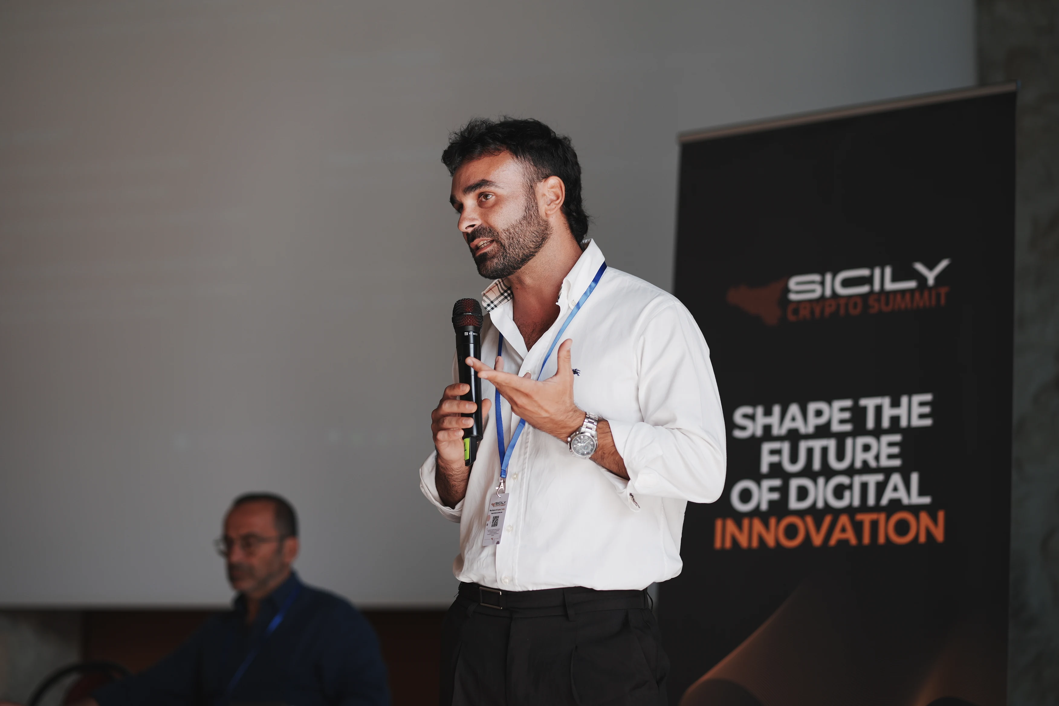Giorgio Manzi during his talk on tokenization at Sicily Crypto Summit 2026
