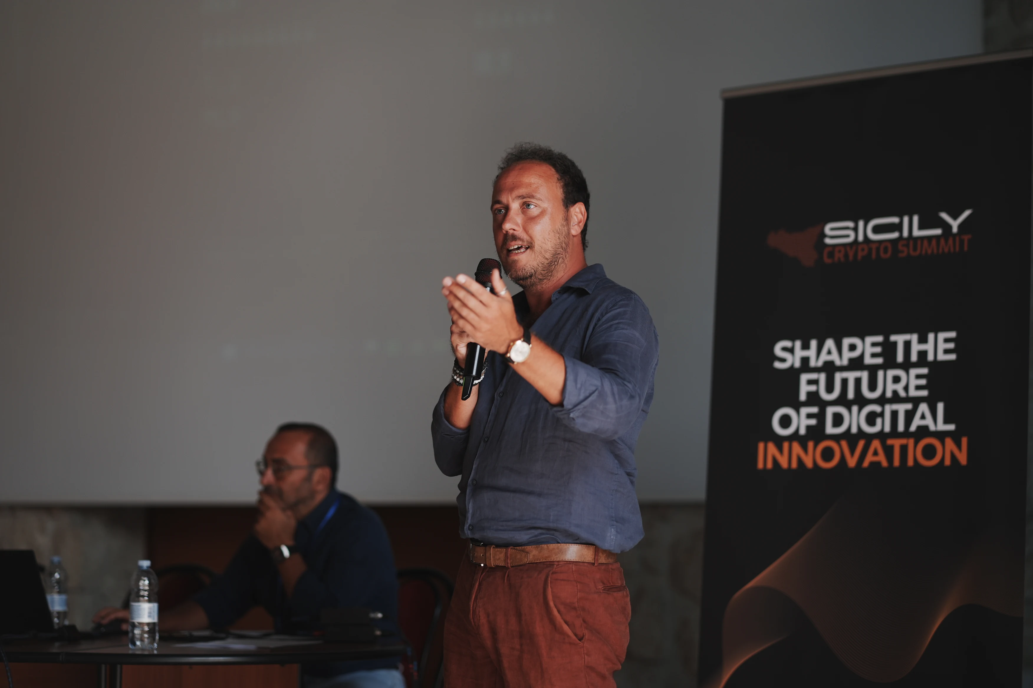 DeFi panel at Sicily Crypto Summit 2026 — photograph RPK06111