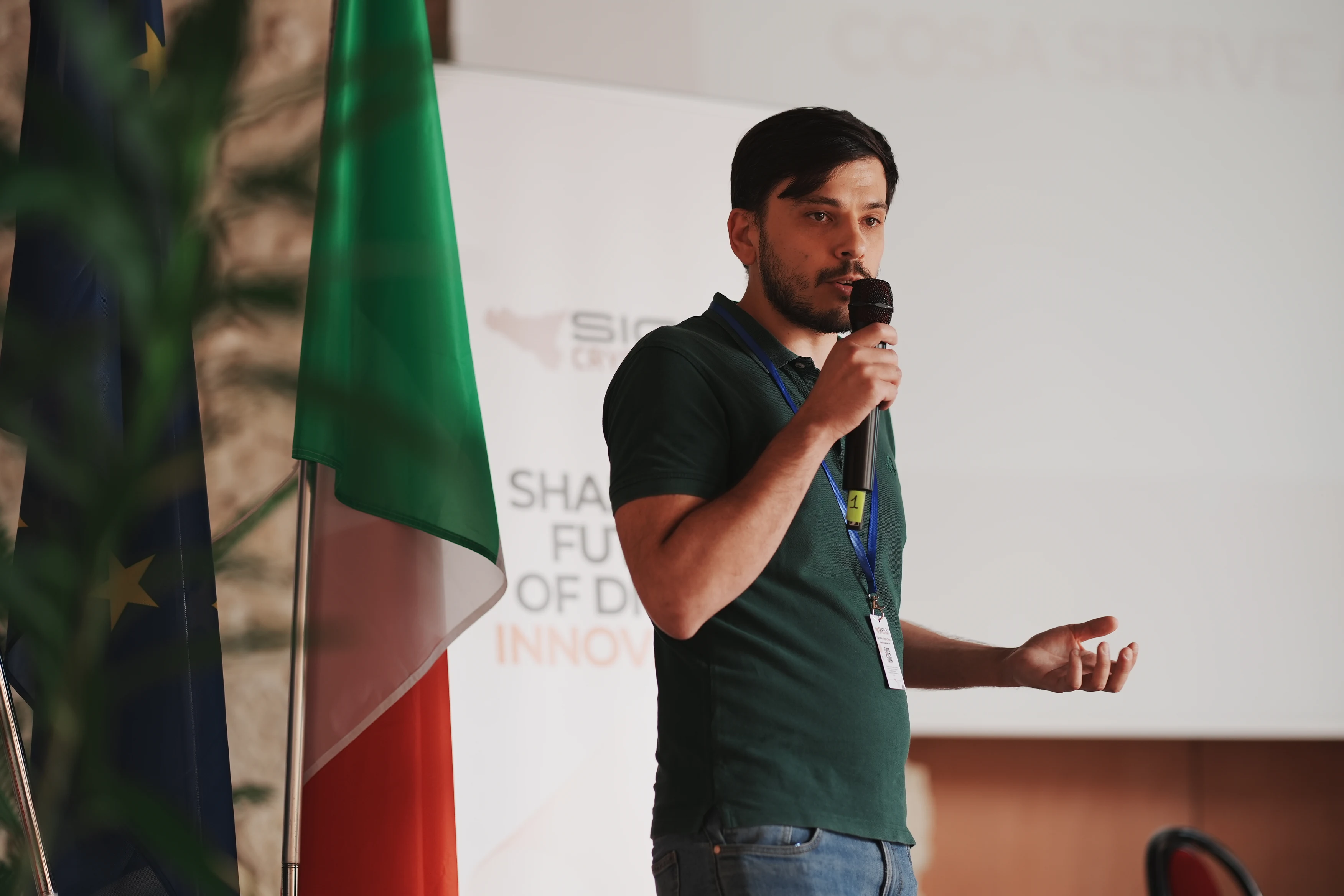 Giuliano Torregrossa during his talk about startups at Sicily Crypto Summit 2026